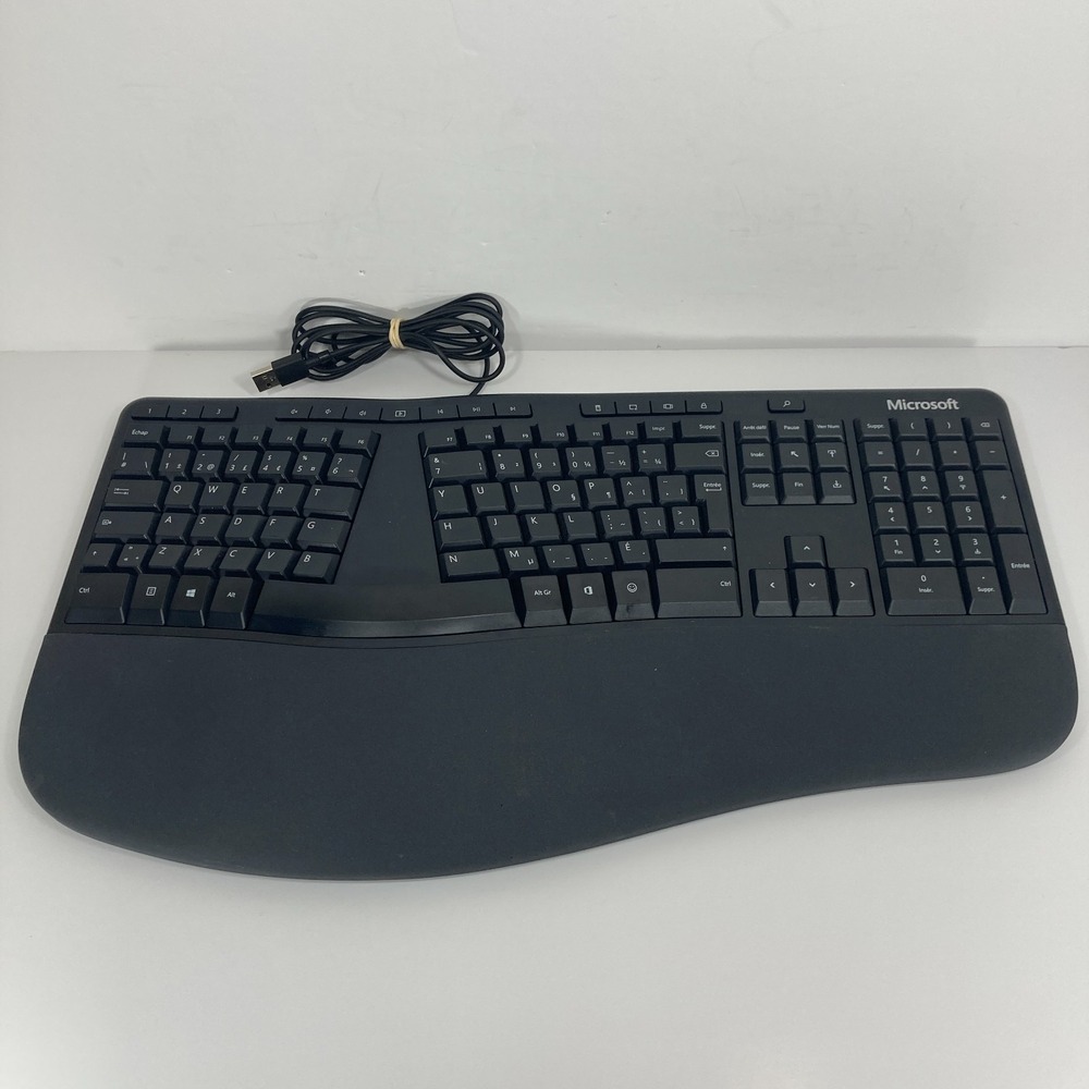 Microsoft Ergonomic Keyboard Black Wired USB Model‎ 1878 FRENCH LAYOUT - Tested